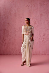 BISWAJIT YOKE BLOUSE DRAPE SKIRT