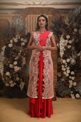 Draped saree set with jacket