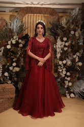 tone on tone cape lehenga set