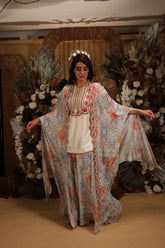 PRINTED CAPE AND PALAZZO SET