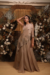 GOWN WITH TIE UP CAPE