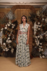 printed jumpsuit with belt bag