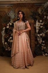 baby pink applique lehenga set