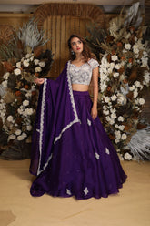 PURPLE THREADWORK LEHENGA SET
