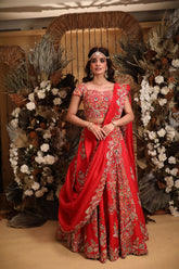 RED BRIDAL LEHENGA SET