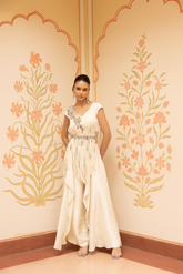 OFF WHITE DORI CROP TOP WITH WATERFALL PANTS