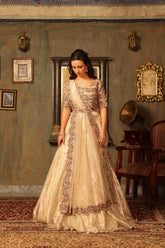 Pleated Dupatta Lehanga Set