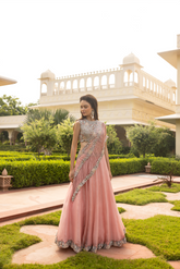 ROSE PINK DORI PALLA LEHENGA SET