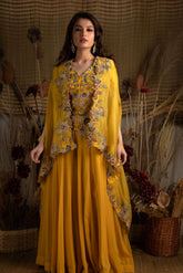 jacket sharara cape set