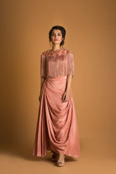 draped skirt with inner and cape