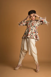 short anarkali with dhoti pants
