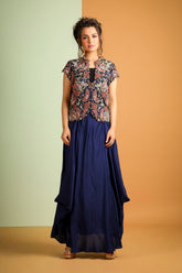 jacket with draped skirt