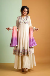 midi anarkali with sharara