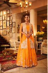 THREADWORK EMBROIDERED JACKET WITH EMBROIDERED LEHENGA SET