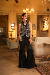 HAND EMBROIDERED DRAPE JACKET PAIRED WITH TEXTURED GARARA SET