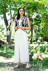 layered hand embroidered jacket and pant set