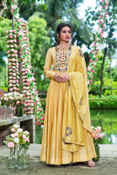threadwork anarkali set