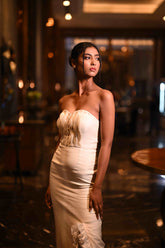 Off White Scallop Dress