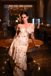 Garden Floral Printed Tube Dress