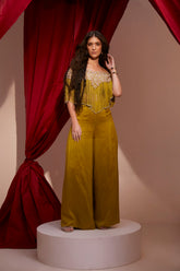 OFFSHOULDER FRINGE BLOUSE SET