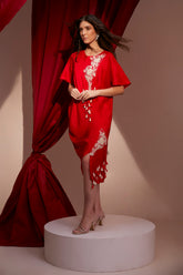 ASYMMETRICAL EMBROIDERED DRAPE