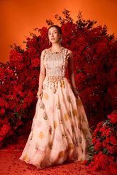 Polka dot Lehenga Set