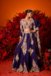 Purple placement Lehenga set