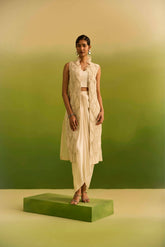 Ivory Tone on Tone Dori Emblished Jacket set