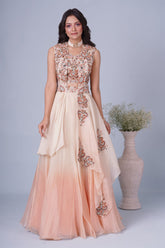 asymetrical jacket lehenga set