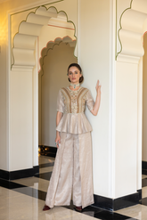 ROSE GOLD TISSUE PEPLUM SET