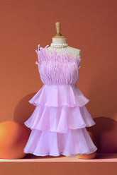 Lavender ruffle pipe dress