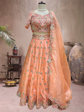 BUTA EMBROIDERED PEACH LEHENGA SET