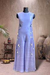 lavender side cut tassel jumpsuit