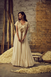 HAND EMBROIDERED LONG JACKET WITH PALAZZO PANT SET