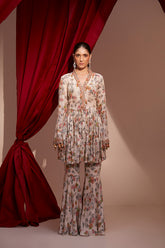 EMBROIDERED PRINTED peplum set