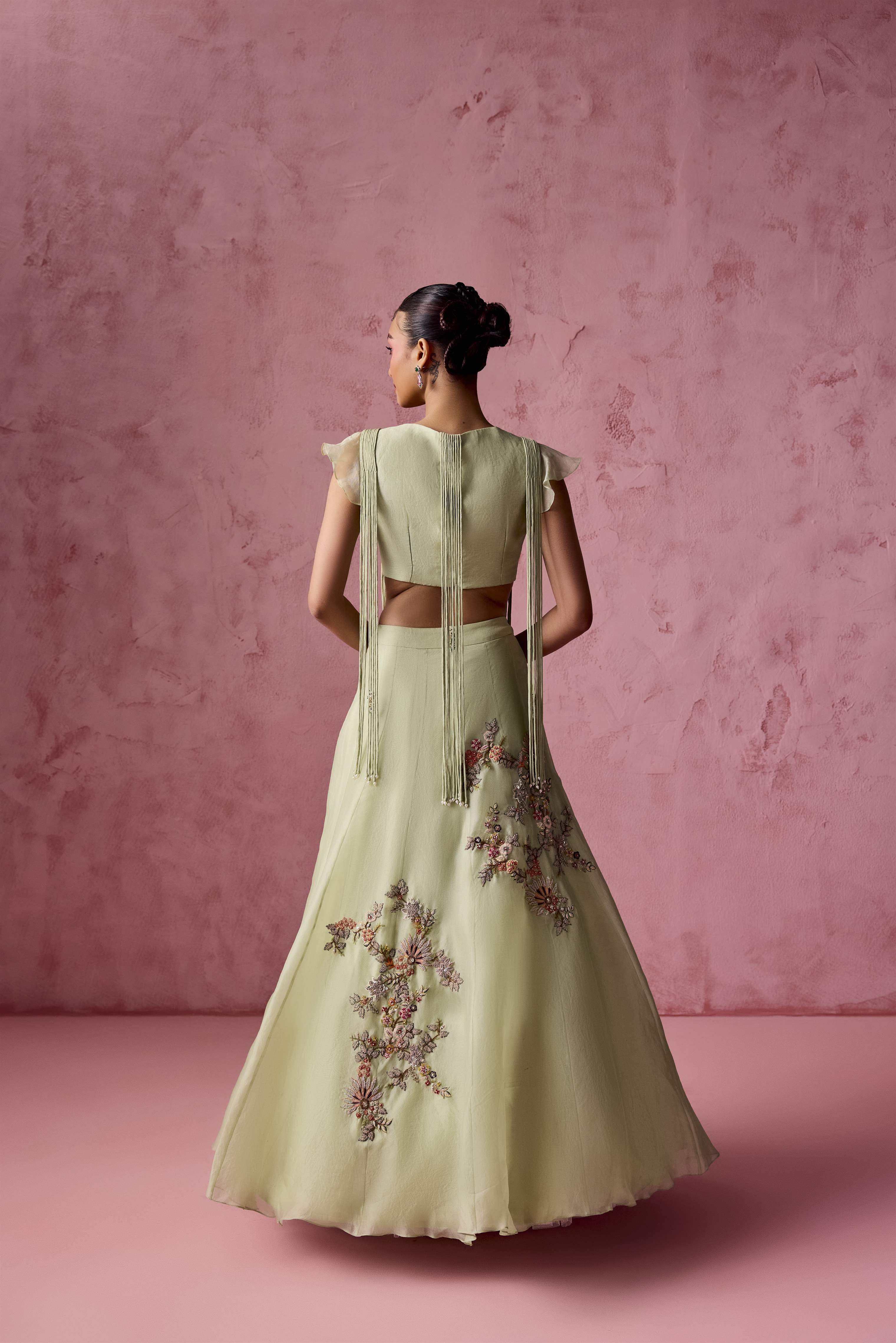 PISTA GREEN DORI TOP SKIRT BELT