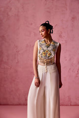 FRONT YOKE JACKET BLOUSE FLAP PANT