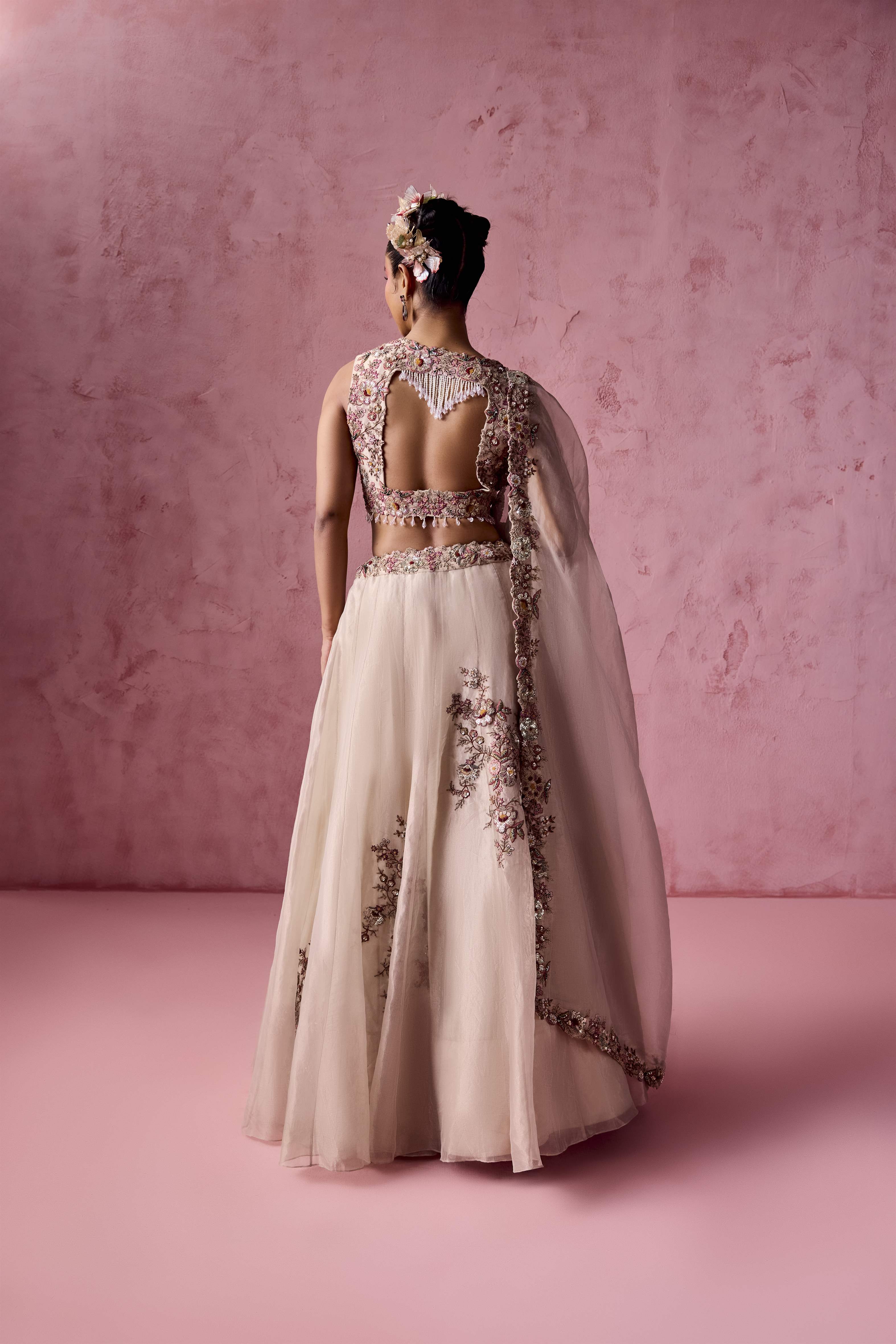 ROSE GOLD LEHANGA BLOUSE DUPATTA