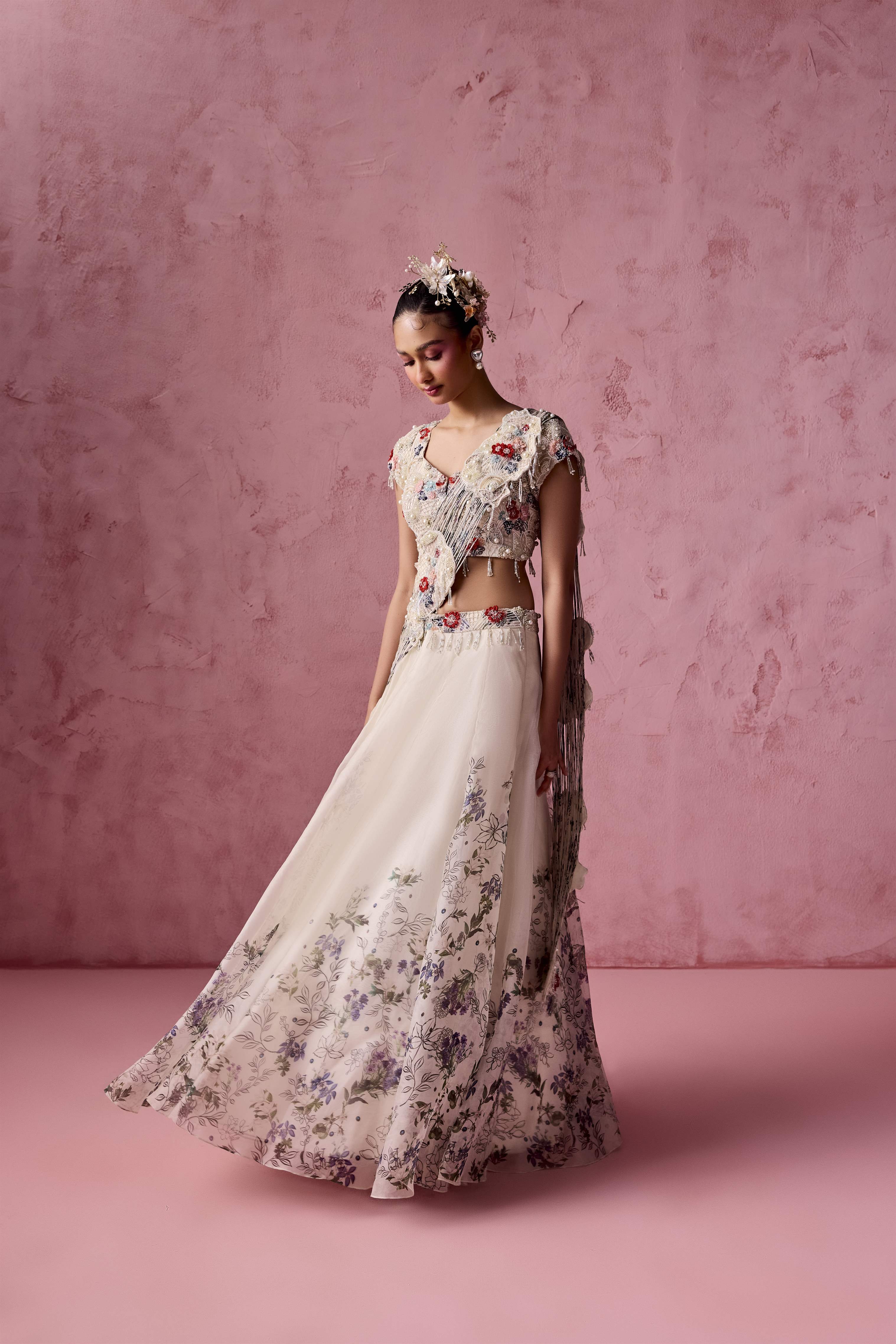 PRINTED LEHANGA 2.0 DRAPE SET