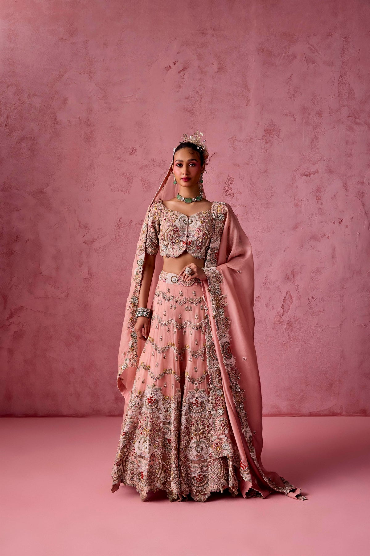 ROSE PINK BRIDAL LEHANGA