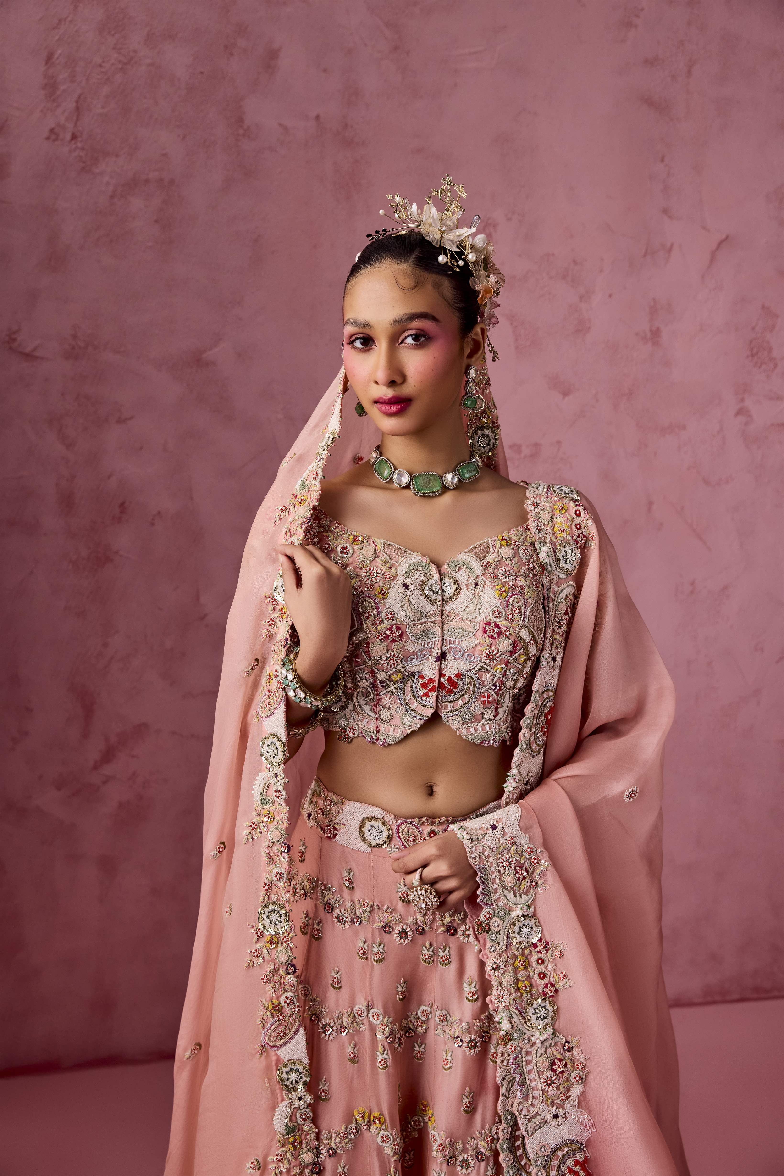 ROSE PINK BRIDAL LEHANGA