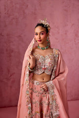 ROSE PINK BRIDAL LEHANGA