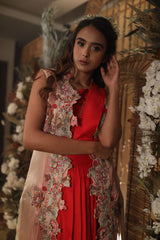 Draped saree set with jacket