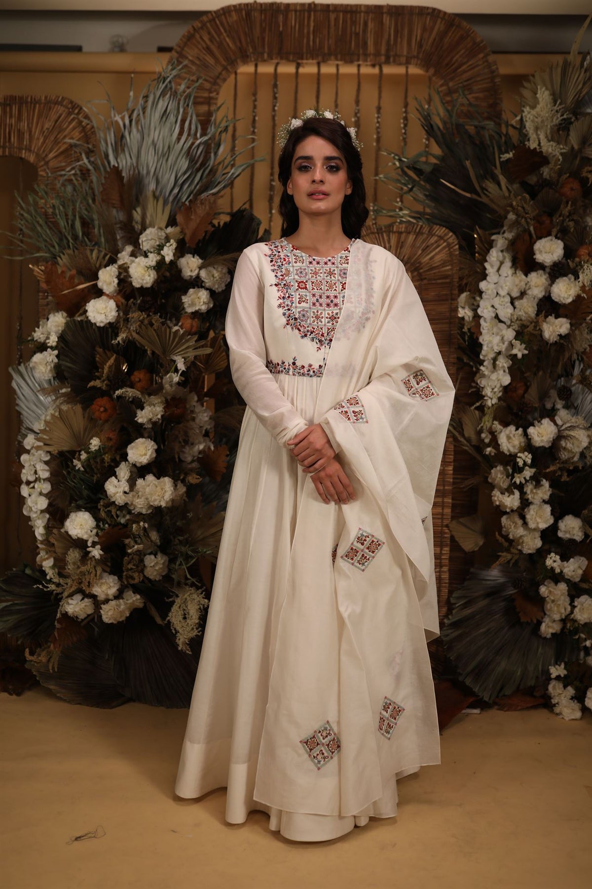 offwhite angrakha anarkali