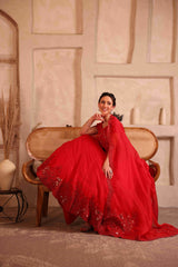 Tone on Tone Red Lehanga Set