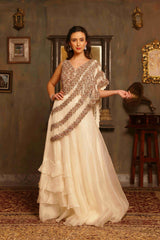 Dori Palla Drape Saree Set