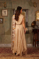 Tissue Jali Palla Drape Saree Set