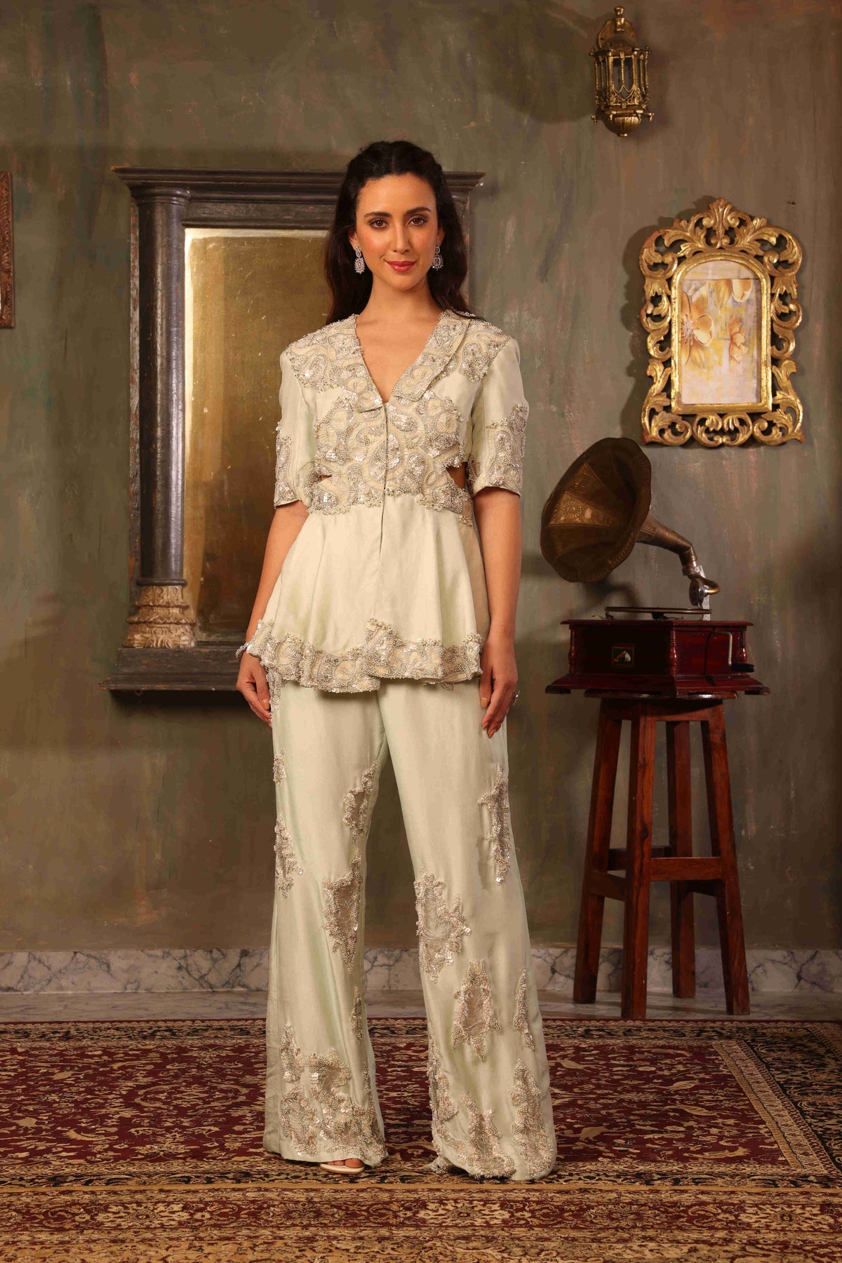 Embellished Peplum Set