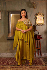 One Shoulder Cape Set