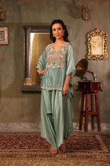 Teal Blue Kaftan Set